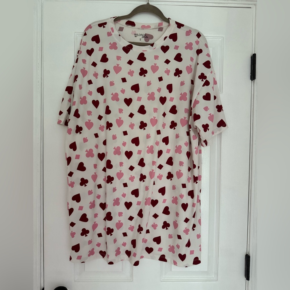 Wildfox Pink and Red Heart sleep shirt